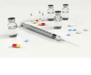 PIC SHOWS INSULIN SYRING,TABLETS , LIQUID INJECTION
