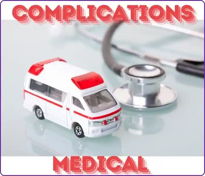 complications ,especially medical is written in the picture